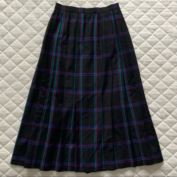 Pendleton, Vintage Moi Lolita Windowpane Plaid Wool Skirt